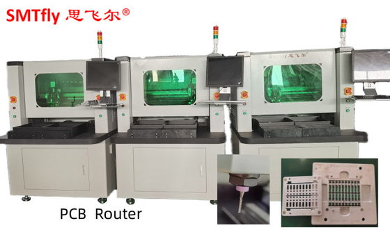ARBEITSPLATZ-Router Cnc-PWB 4.2KW L450mm Doppel/Router-Maschine PWBs Depaneling